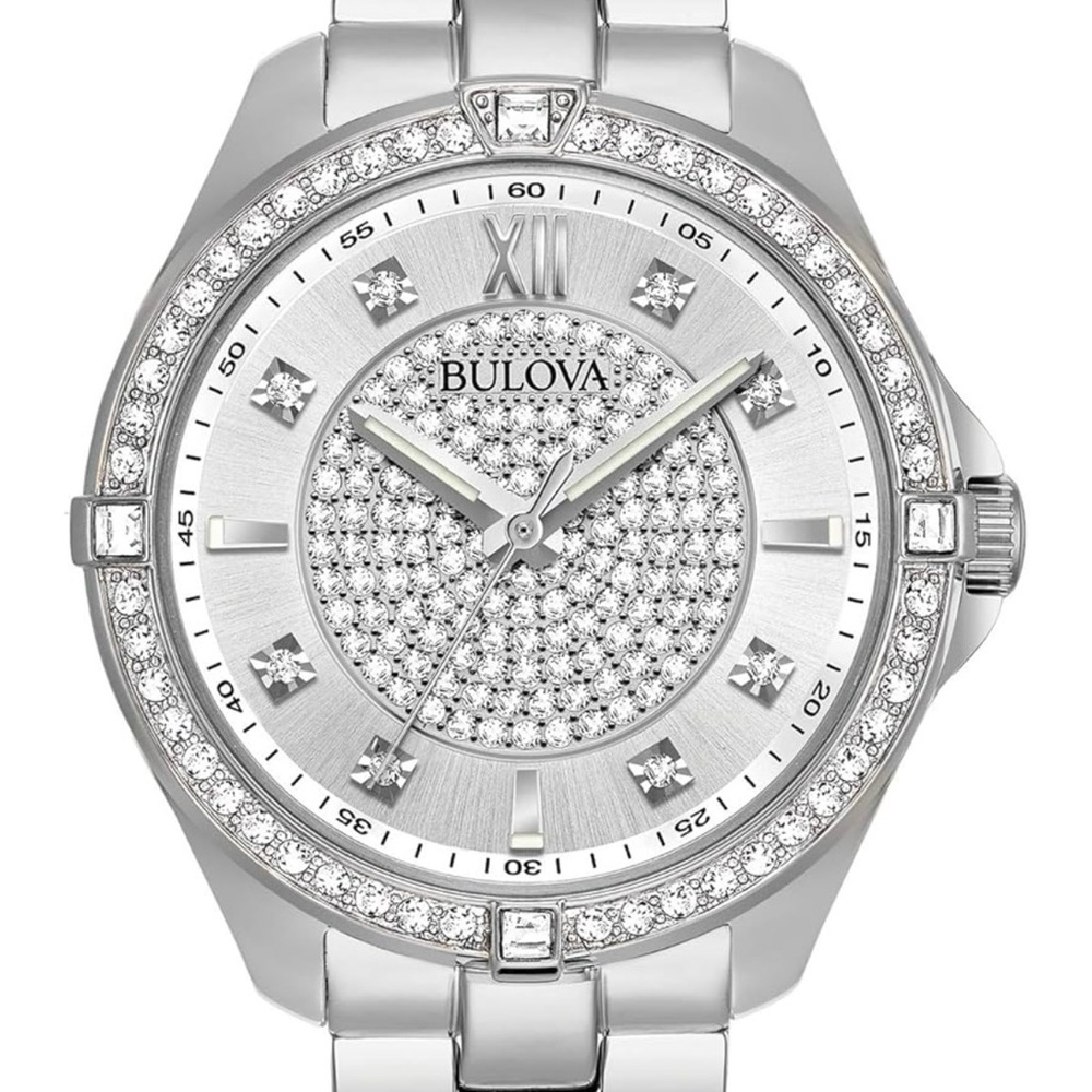 Bulova Women's Silver and Crystal Watch